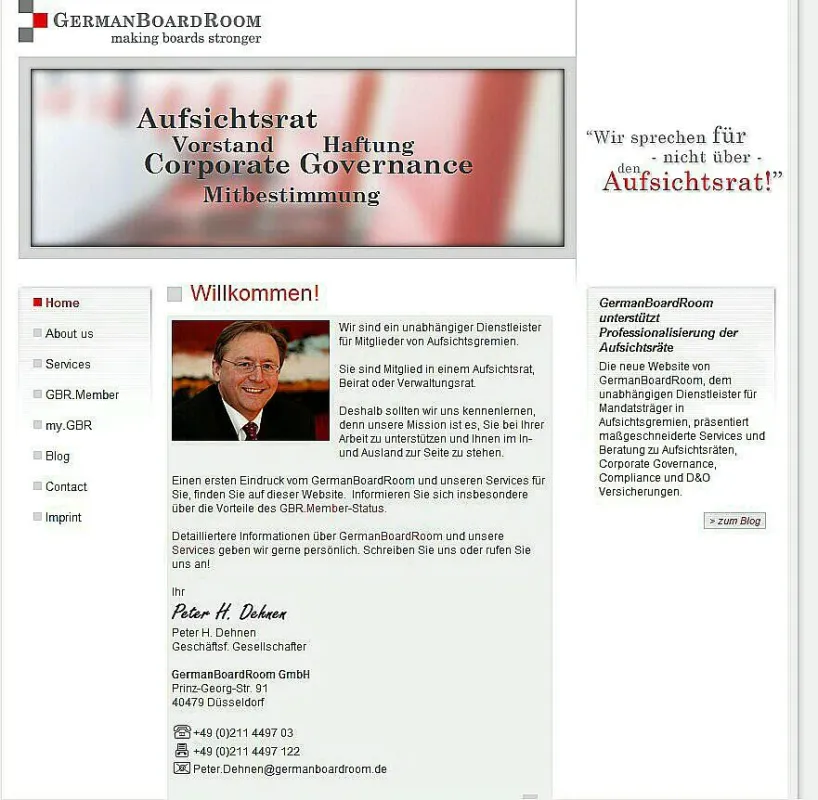 Die neue Website von GermanBoardRoom, dem Dienstleister für Mitglieder für Aufsichtsgremien