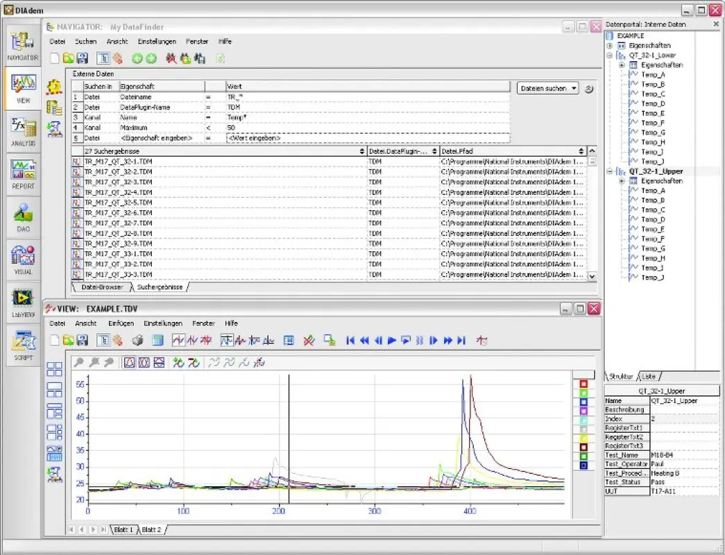 Der neue NI DIAdem DataFinder macht das Auffinden und Verarbeiten von Mess- und Simulationsdaten so einfach, wie die Suche nach Webseiten im Internet