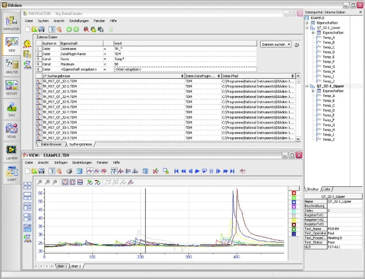 Der neue NI DIAdem DataFinder macht das Auffinden und Verarbeiten von Mess- und Simulationsdaten so einfach, wie die Suche nach Webseiten im Internet