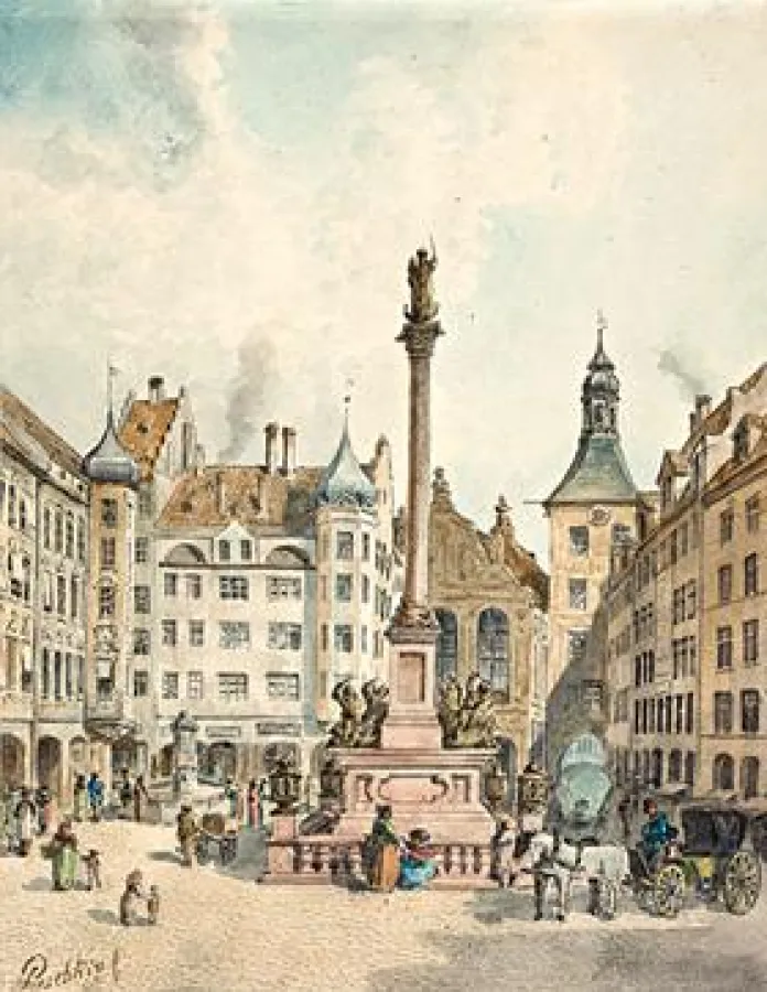 Mariensäule in München, im Bildband 
