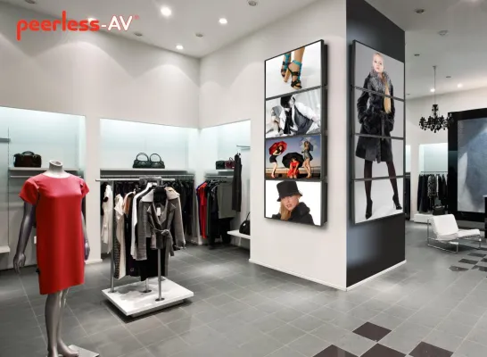 Halterungssysteme unterstützen Digitale Displays in Shopping Malls Bild: Halterungssysteme unterstützen Digitale Displays in Shopping Malls