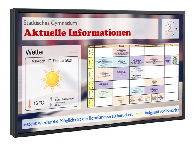Bildschirm statt Schwarzes Brett: Lösung zur Digitalisierung in Schulen Bild: Bildschirm statt Schwarzes Brett: Lösung zur Digitalisierung in Schulen