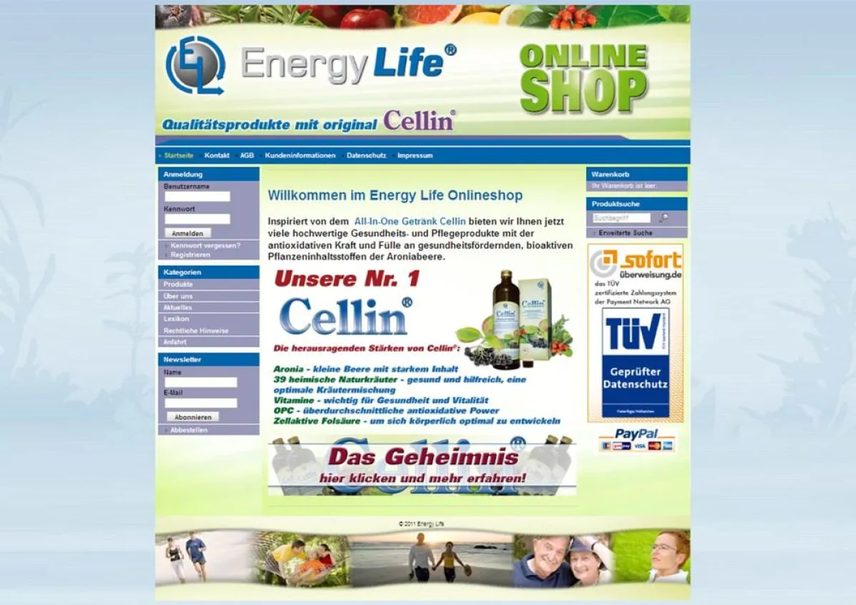 Hier macht’s „Klick“: der neue Online-Shop der Energy Life AG begeistert mit „Cellin“ und Informationen unter www.energylife-shop.