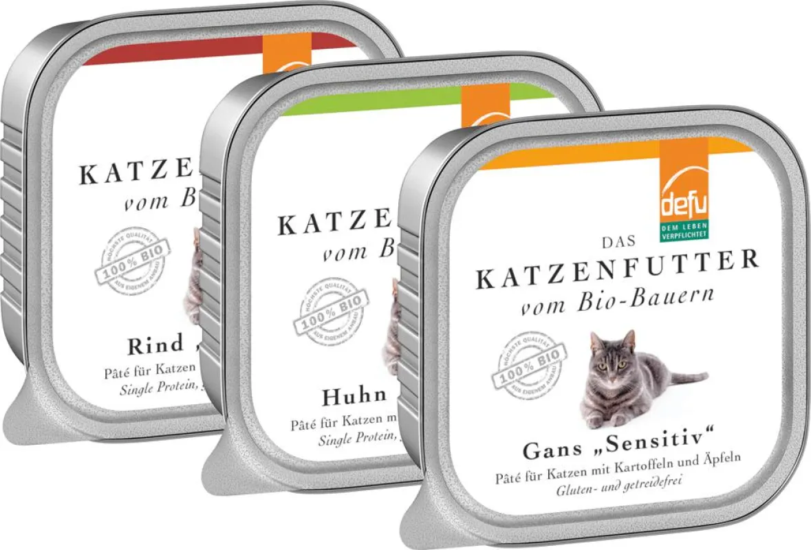 defu Bio-Katzenfutter jetzt auch in der 100g Schale