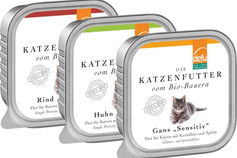 defu Bio-Katzenfutter jetzt auch in der 100g-Schale Bild: defu Bio-Katzenfutter jetzt auch in der 100g-Schale