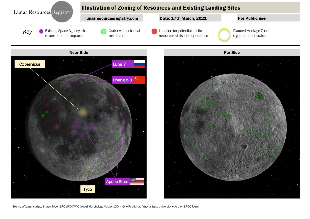 Registrierung Landungsareale auf der Mondoberfläche (© Arizona State Universits, LROC Team)