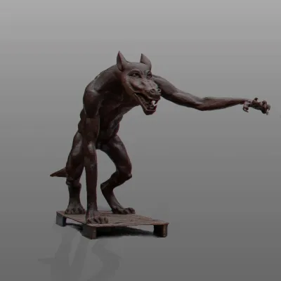 Bild: Presseeinladung: Gegen rechte Gewalt! Riesige Bronzewölfe mahnen vor jüdischem Friedhof und Synagoge in Halle