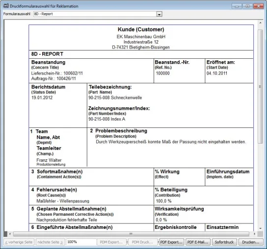 Bild: Vollintegriertes Reklamationsmanagement im PPS/ERP-System EVOcompetition