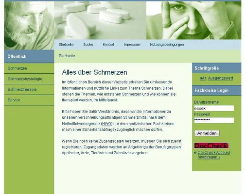 Informationen zur Schmerzreduktion auf neuer Website Bild: Informationen zur Schmerzreduktion auf neuer Website