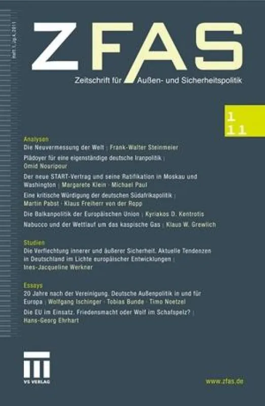 Cover der aktuellen Ausgabe 01/2011 der ZfAS - Zeitschrift für Außen- und Sicherheitspolitik