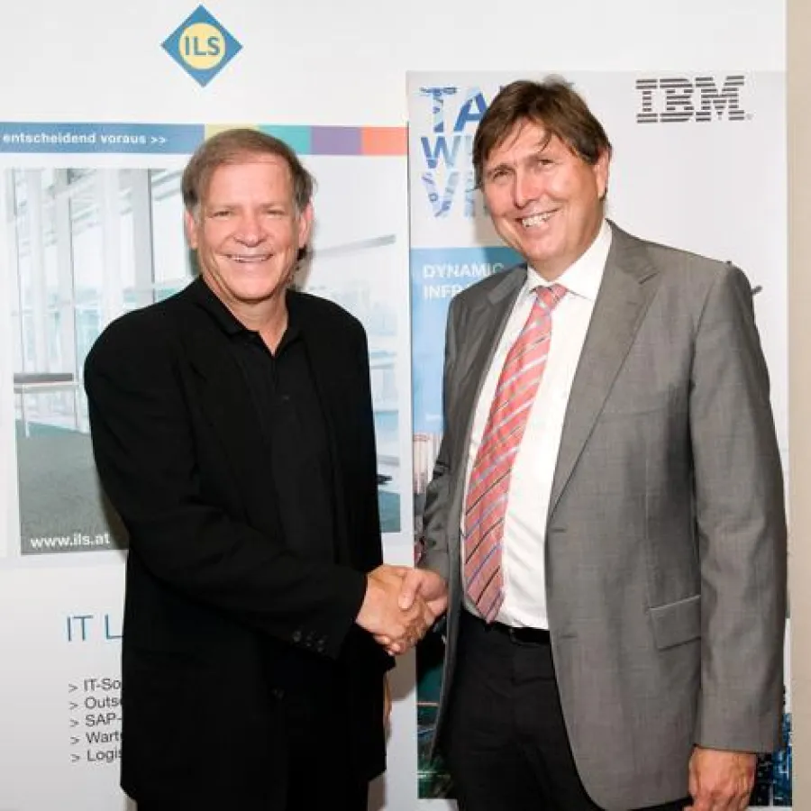 In Wien live zu Gast: XIV-Vater Moshe Yanai (links)  mit Gerhard Mitterhuber, ILS-Geschäftsführer.