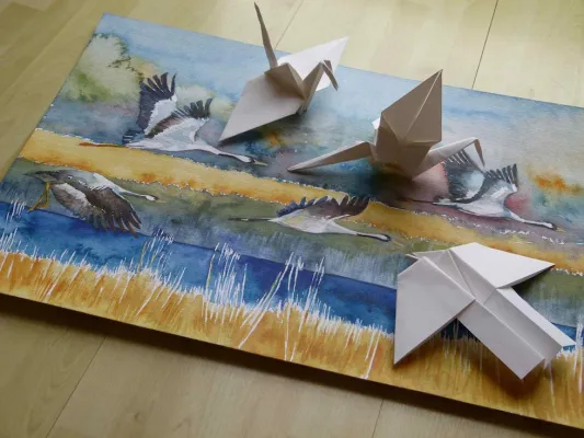 Bild: Faszination Kraniche-Für Kids von 6-10 Jahren – Einladung zum Basteln und Malen von Kranichen