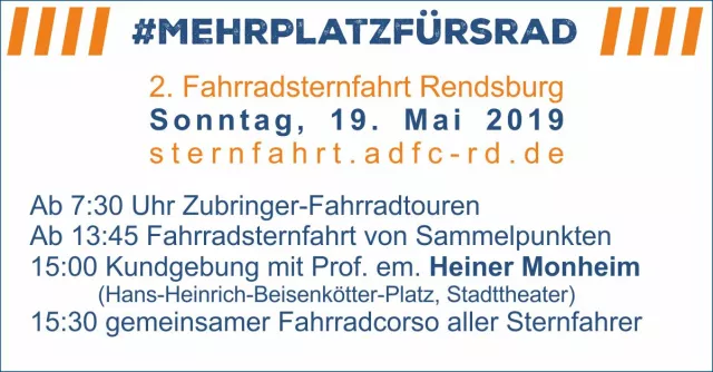 Bild: Fahrradsternfart Rendsburg unter dem Motto #MehrPlatzfürsRad