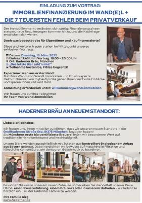 Bild: Vortragsreihe zu Finanzierung und die teuersten Fehler beim Immobilienverkauf