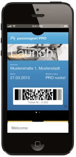 Mit passmagnet PRO Kunden beim Vorbeigehen mit Passbook Coupons auf dem Handy ins Geschäft locken Bild: Mit passmagnet PRO Kunden beim Vorbeigehen mit Passbook Coupons auf dem Handy ins Geschäft locken