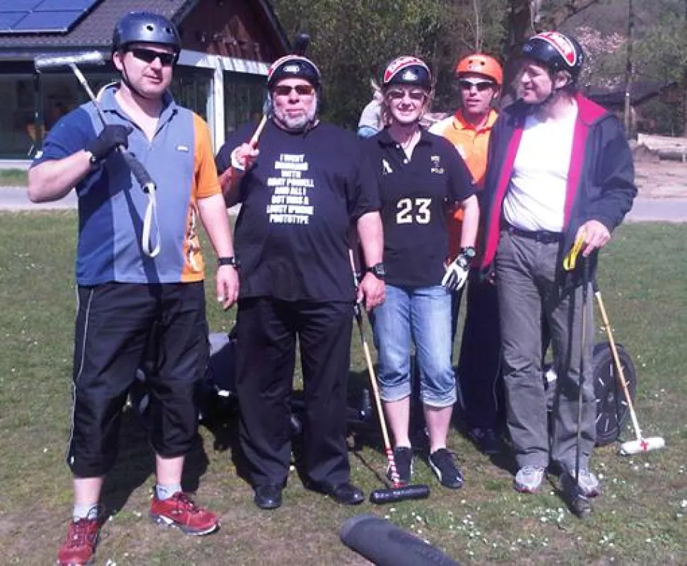 Steve Wozniak mit dem Lohmarer SegwayPolo Team