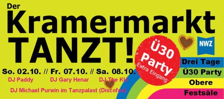 Der Kramermarkt TANZT ! Die Ü30 Party auf dem Oldenburger Kramermarkt Bild: Der Kramermarkt TANZT ! Die Ü30 Party auf dem Oldenburger Kramermarkt