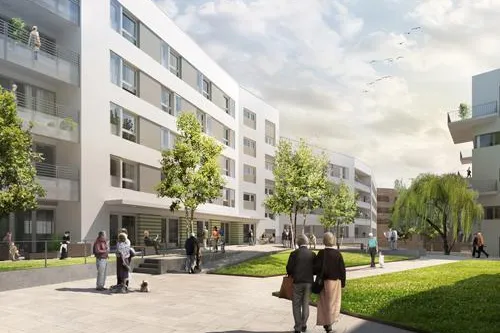 Bild: Grundsteinlegung für den Eingangskomplex am Inselpark in Hamburg-Wilhelmsburg im Rahmen der IBA Hamburg