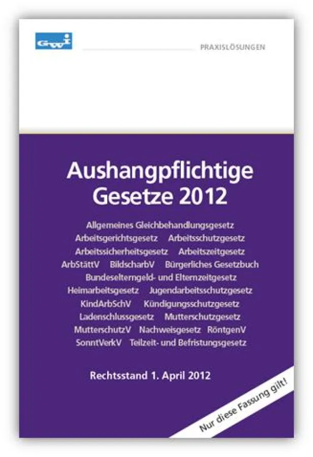 Aushangpflichtige Gesetze 2012