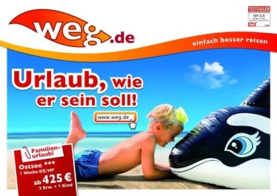 Bild: Wie’s die Kunden wünschen - weg.de startet Sommer-Kampagne „Urlaub, wie er sein soll“