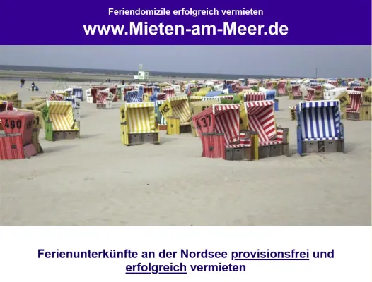 Ferienunterkünfte provisionsfrei und erfolgreich an der Nordsee vermieten Bild: Ferienunterkünfte provisionsfrei und erfolgreich an der Nordsee vermieten