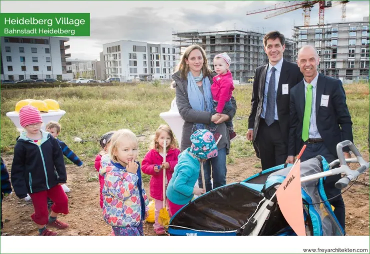 Die Frey Gruppe feiert Richtfest für das Heidelberg Village in der Bahnstadt Bild: Die Frey Gruppe feiert Richtfest für das Heidelberg Village in der Bahnstadt