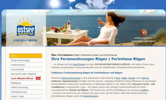 Bild: Relaunch des Internetportals ostseeappartements-ruegen.de ab sofort online