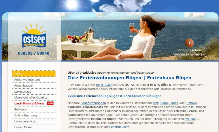Bild: Relaunch des Internetportals ostseeappartements-ruegen.de ab sofort online