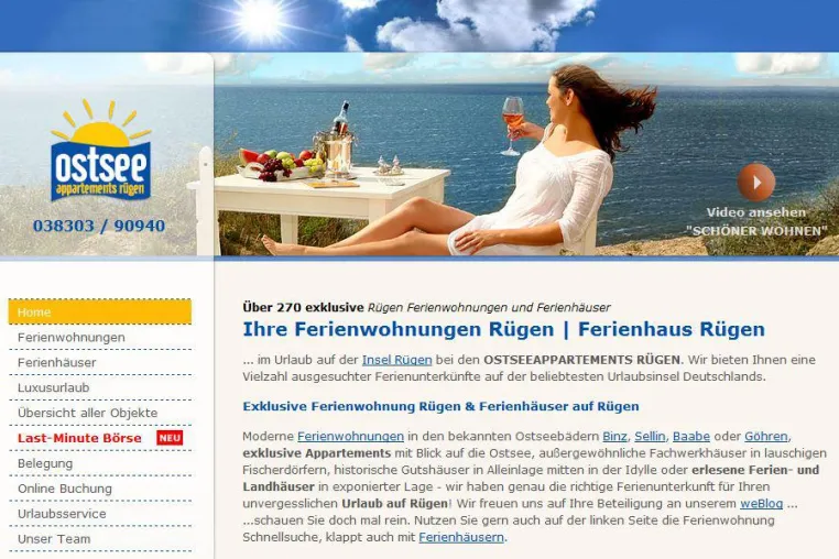 Bild: Relaunch des Internetportals ostseeappartements-ruegen.de ab sofort online