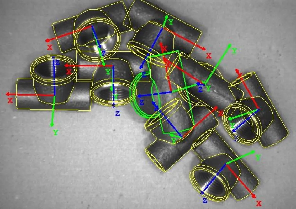 Das oberflächenbasierte 3D-Matching von HALCON 10 zeigt seine Stärke besonders im Falle gerundeter und kantenloser Objekte.