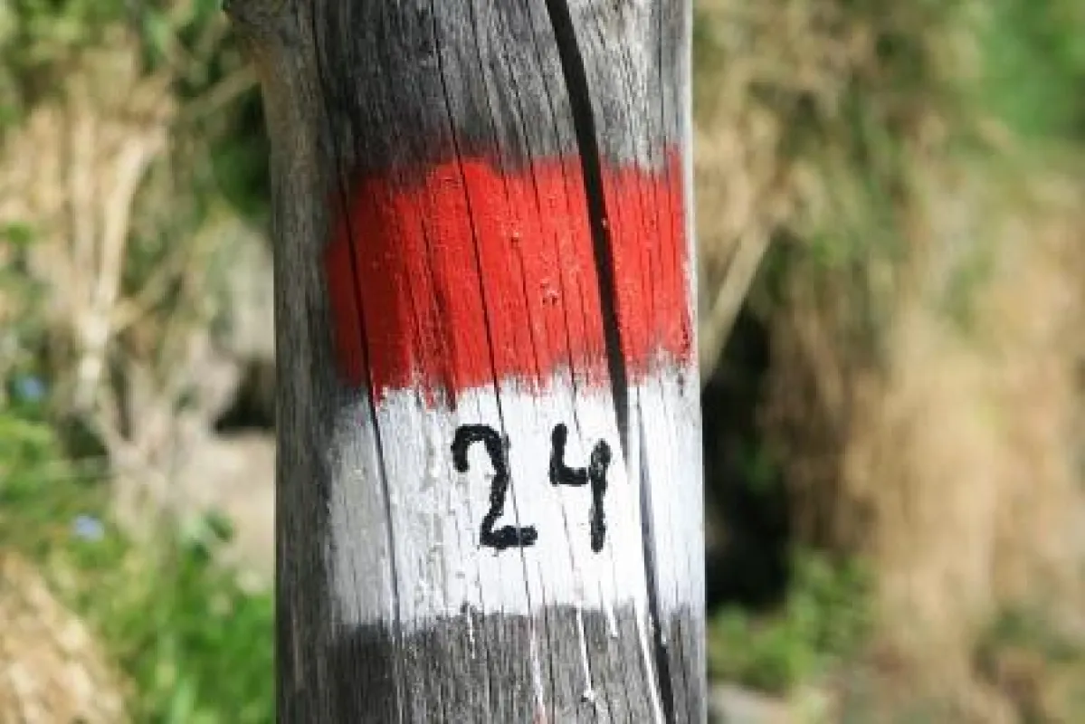 Der Meraner Höhenweg ist mit der Markierung 24 gekennzeichnet