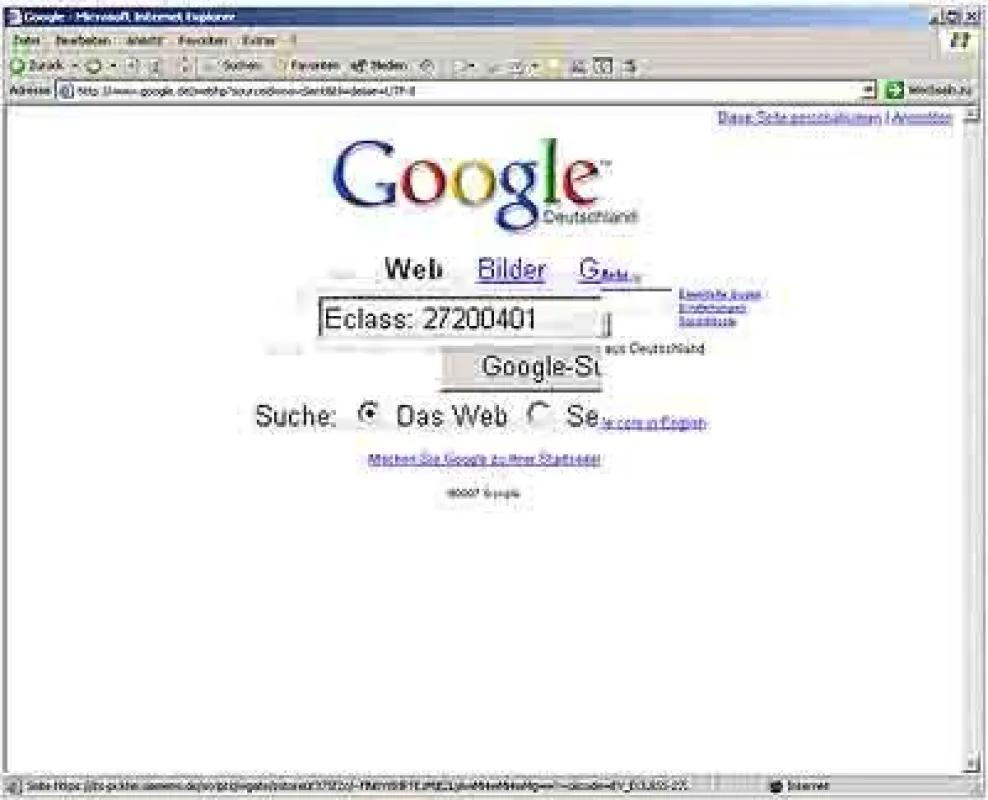 eclass Produktsuche via Google