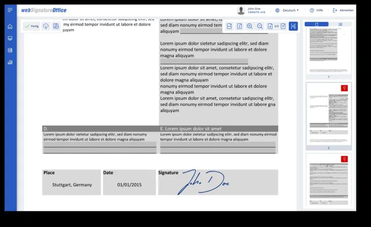 Bild: StepOver webSignatureOffice 5.0 - Neues Design & praktische Funktionen