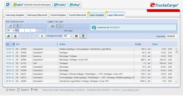 TimoCom präsentiert Europas größte Lagerbörse Bild: TimoCom präsentiert Europas größte Lagerbörse