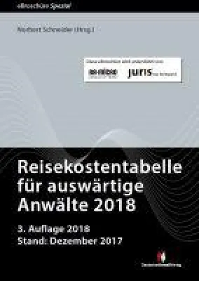 Bild: Neue Auflage der Reisekostentabelle für auswärtige Anwälte 2018 erschienen