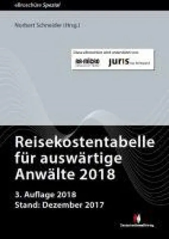 Bild: Neue Auflage der Reisekostentabelle für auswärtige Anwälte 2018 erschienen