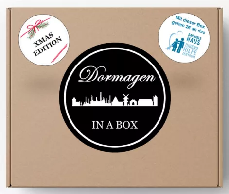 Geschenkidee mit regionalen Produkten aus Dormagen: Die XMAS Edition von "Dormagen in a Box" Bild: Geschenkidee mit regionalen Produkten aus Dormagen: Die XMAS Edition von "Dormagen in a Box"