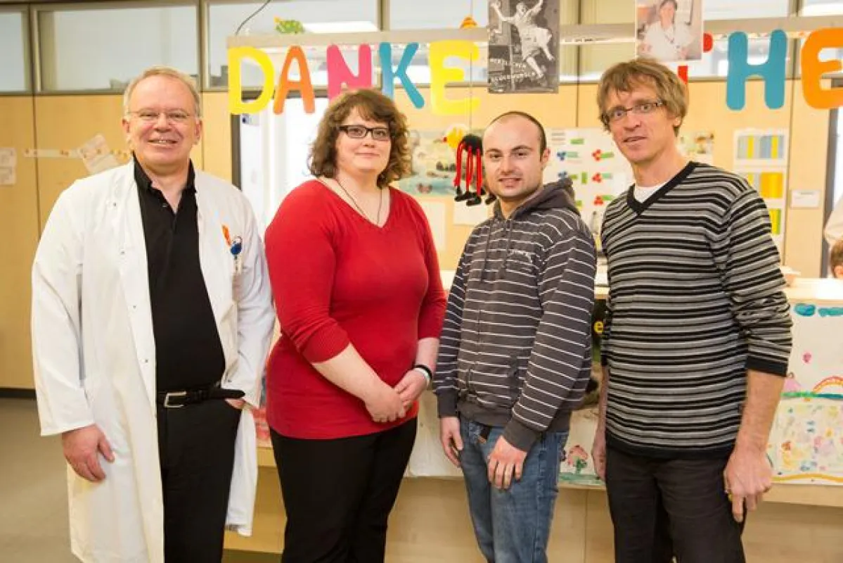 Prof. Holger Christiansen, Anna Weidenbach, Christian Arnold und Markus Wulftange/Foto: Straube/UKL