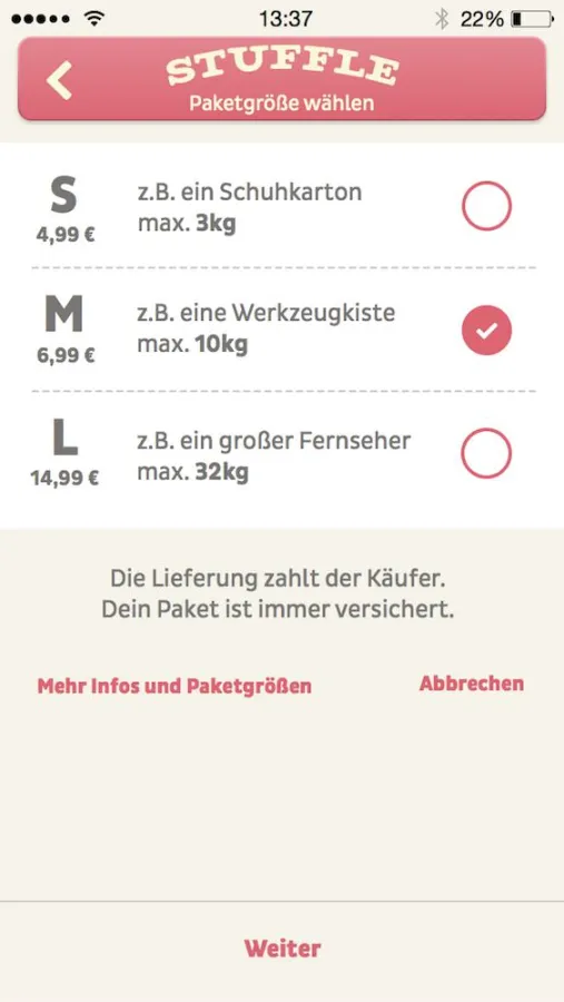 Stuffle bietet ab sofort eine integrierte Lieferfunktion an.
