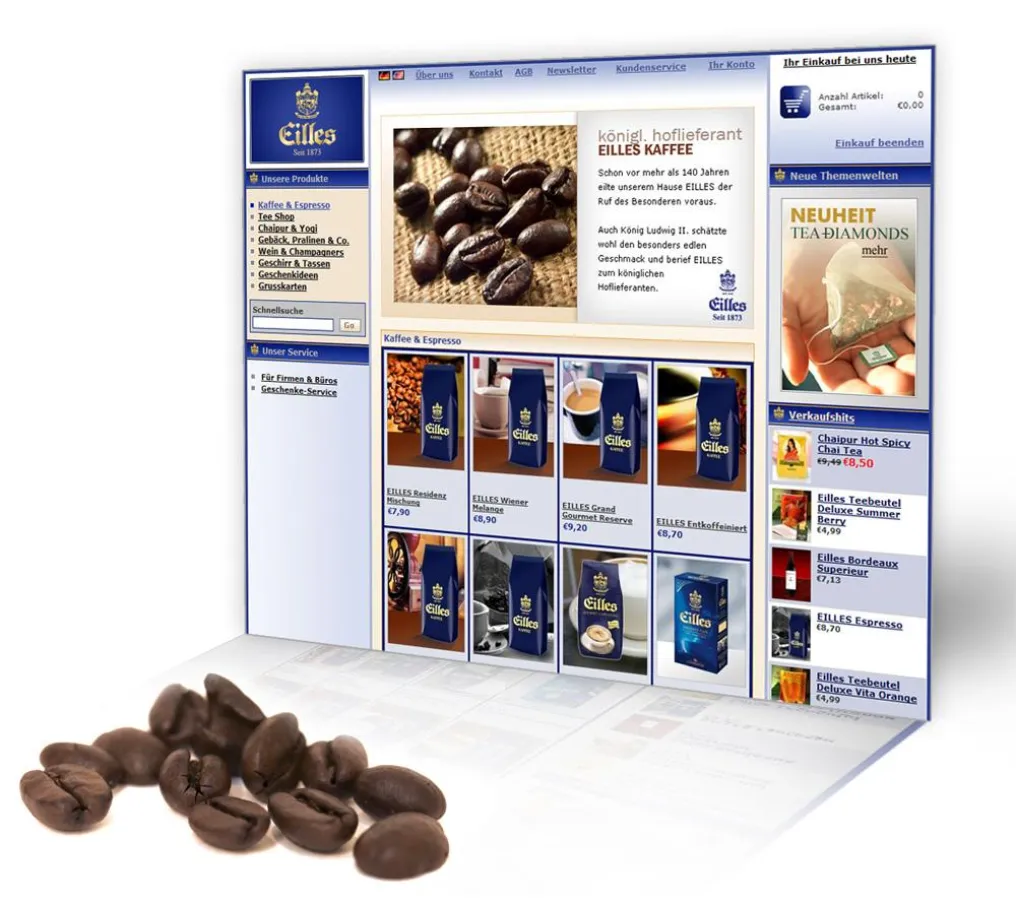 Kaffee, Tee und Schokolade: der 1873 gegründete Genuss-Händler EILLES lanciert seinen Versand