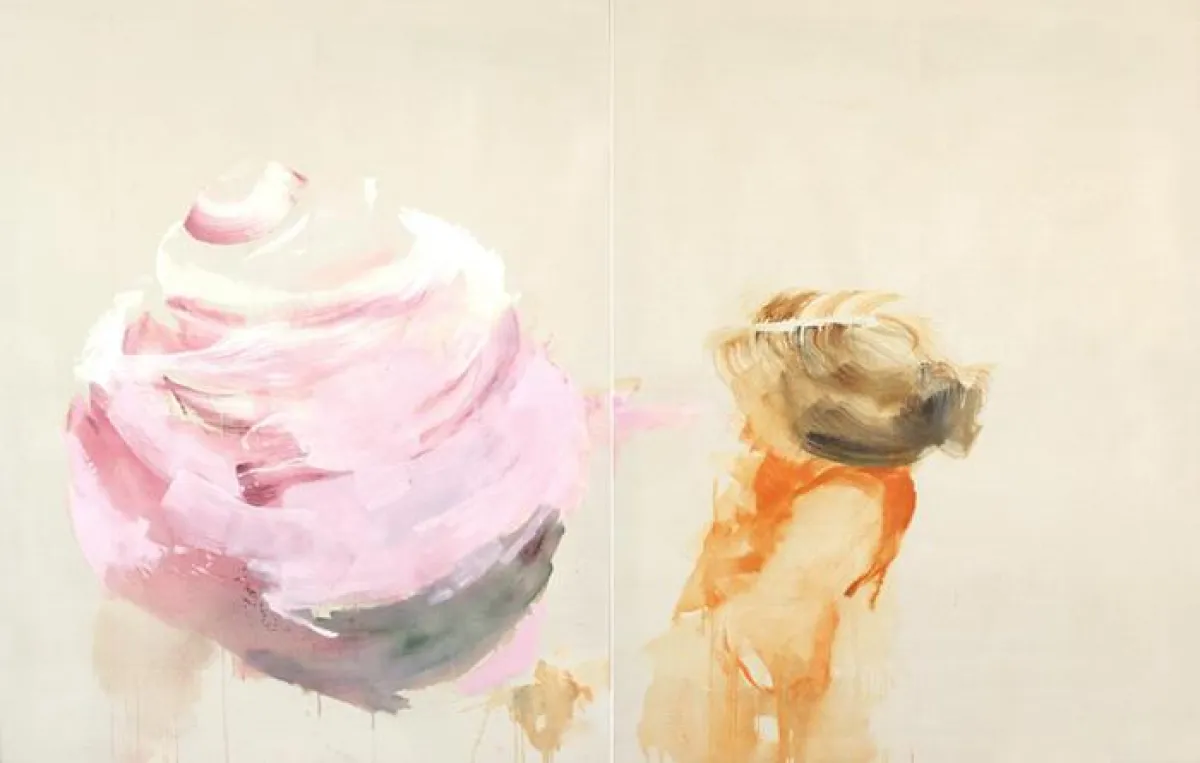 Barbe e papa / 130 x 200 cm, Eitempera a. Baumwolle