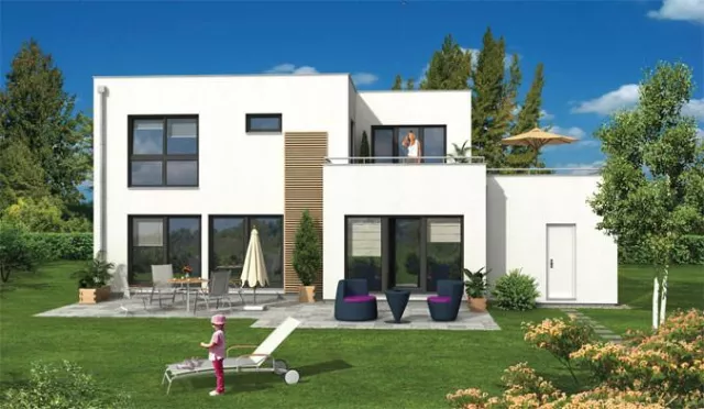 Bild: JK TRAUMHAUS bietet Hausbau zum Anfassen - Live-Montage eines Fertighauses im Bauhausstil in Recklinghausen