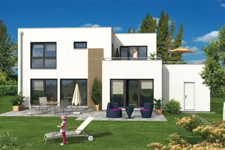 Bild: JK TRAUMHAUS bietet Hausbau zum Anfassen - Live-Montage eines Fertighauses im Bauhausstil in Recklinghausen