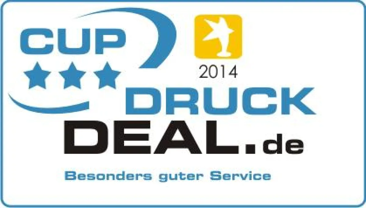 CUP ? Customer Prize für bannerstop von druckdeal.de für den besonders guten Kundenservice