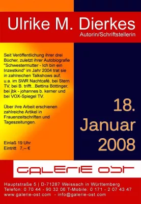 Bild: Autorenlesung mit Ulrike M. Dierkes in der Galerie Ost in Weissach
