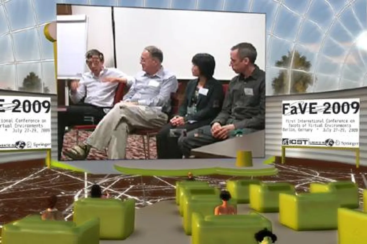 Virtuelle Teilnehmer aus der ganzen Welt verfolgen den Livestream der FaVE-Konferenz 2009