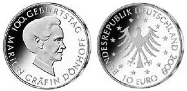 Bild: 10-Euro-Silber-Gedenkmünze ehrt Marion Gräfin Dönhoff