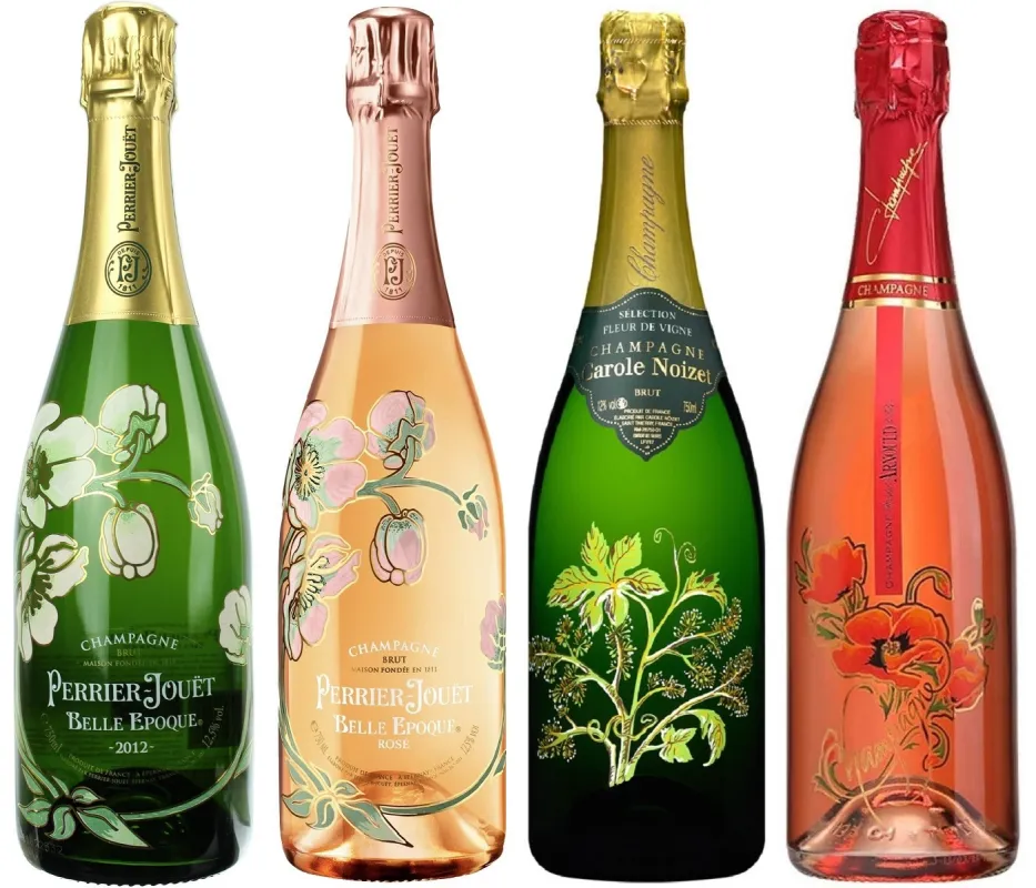 Die 4 schönsten Champagnerflaschen im Jugendstil Design (© gerards-selection)
