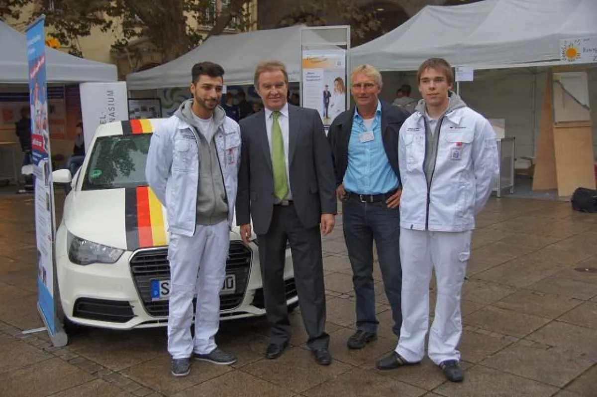 Kadir Uzunsakaloglu, Umweltminister Franz Untersteller, Dr. Roland Falk und Andreas Schenk (v.l.)