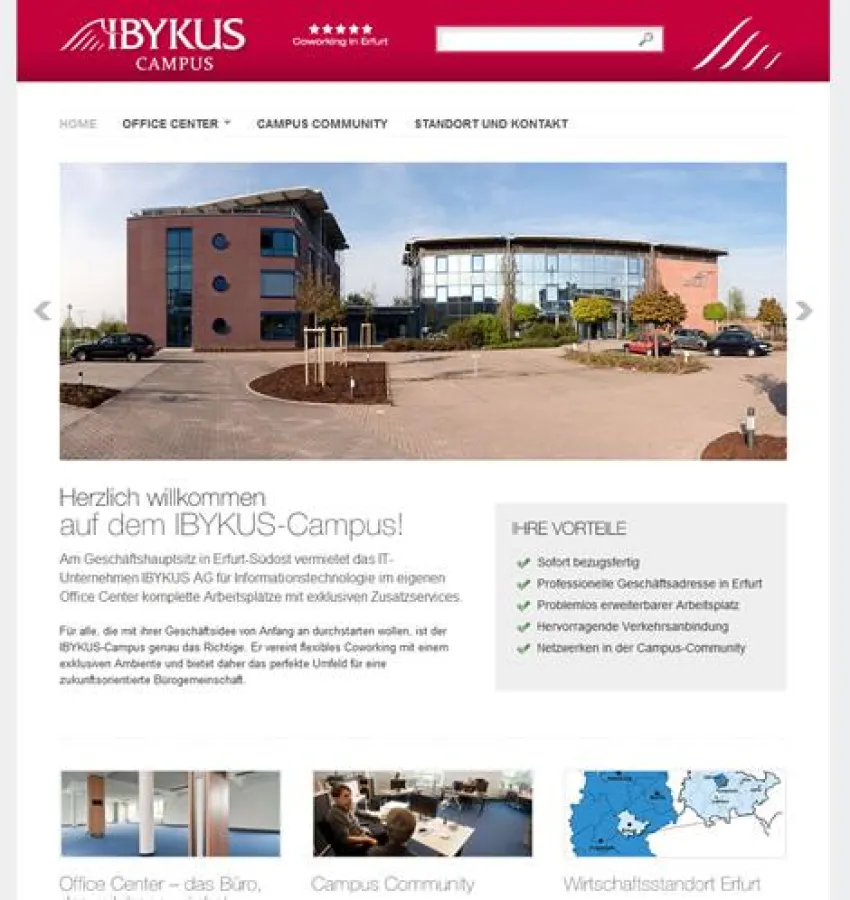 Auf der neuen Website finden Interessierte alles Wissenswerte rund um das Mietangebot auf dem Ibykus-Campus.